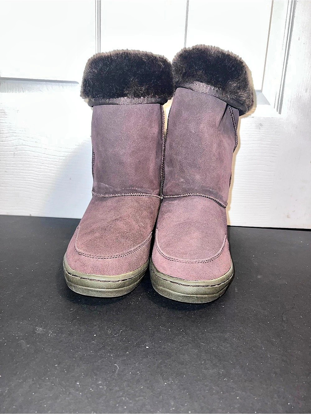 UGG Purple Fur Cuff Winter Boots